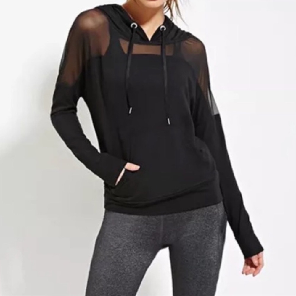 Super cute black mesh hoodie